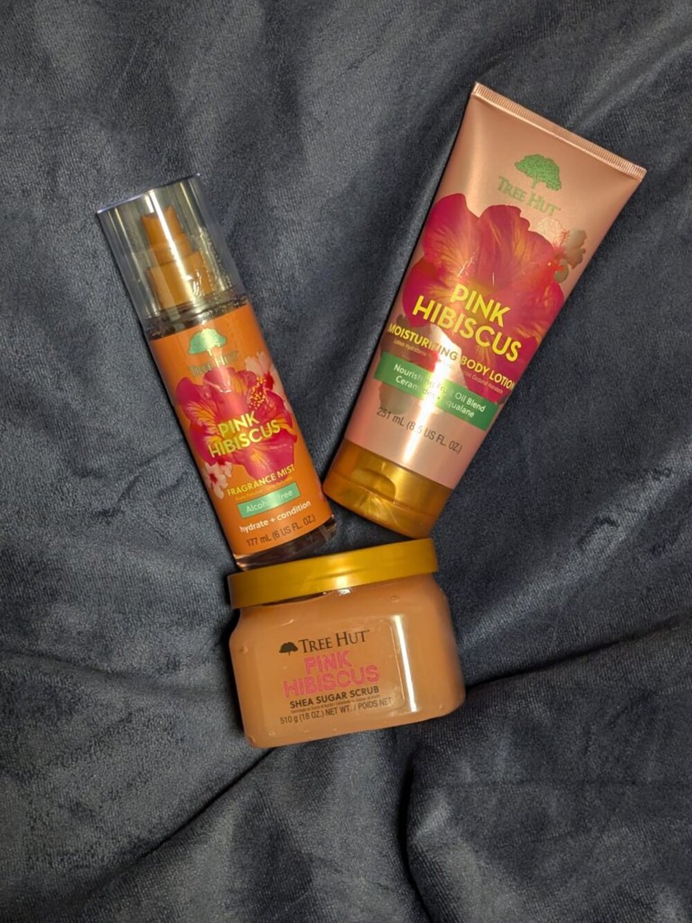 Tree Hut Pink Hibiscus full size set of 3